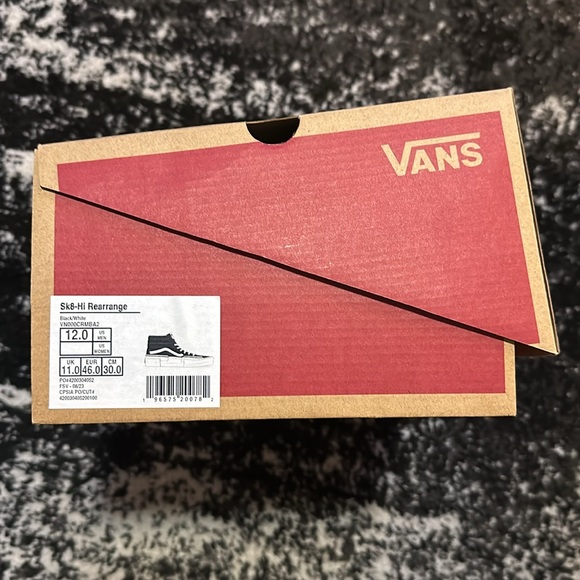 *NEW* Vans Sk8-Hi Rearrange Black and White Size 12 - Picture 2 of 2